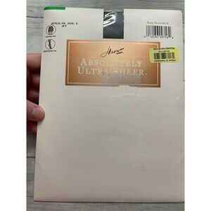NEW! Vintage Vtg Hanes Absolutely Ultra Sheer Pantyhose, Jet, Style 706, Size E